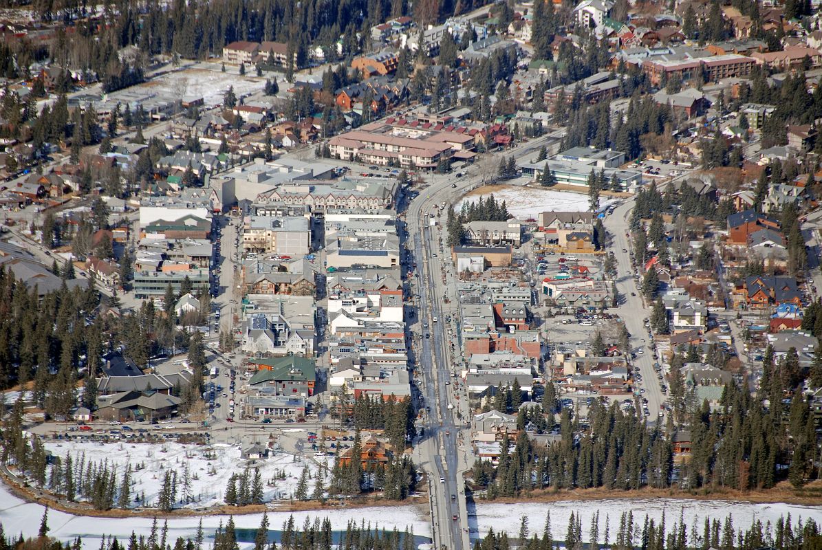 14 Banff Downtown Close Up With Bow River From Banff Gondola On Sulphur Mountain In Winter